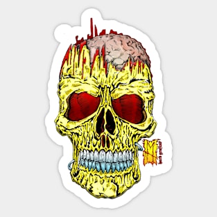 Calavera Open with Brains by Hard Grafixs© Sticker